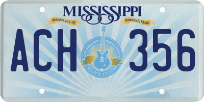 MS license plate ACH356