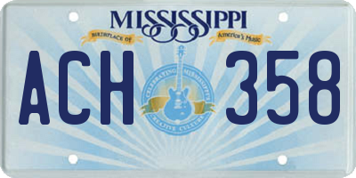 MS license plate ACH358