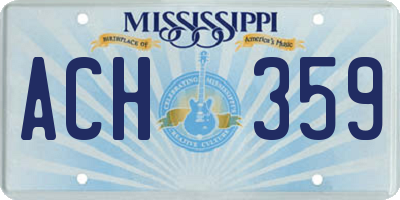 MS license plate ACH359