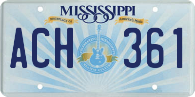 MS license plate ACH361