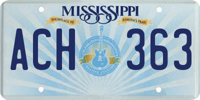MS license plate ACH363