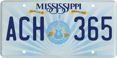 MS license plate ACH365