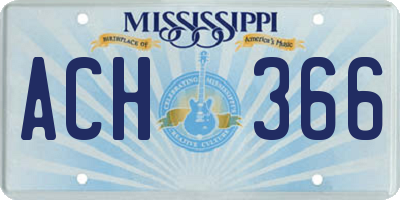 MS license plate ACH366
