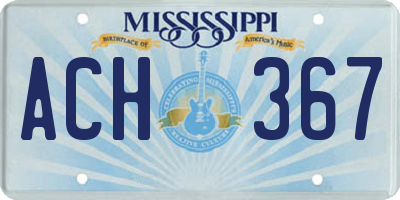 MS license plate ACH367