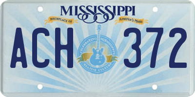 MS license plate ACH372