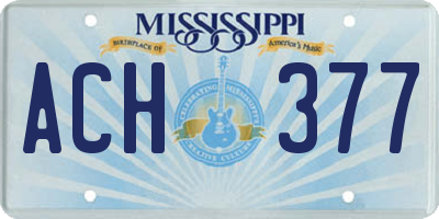 MS license plate ACH377