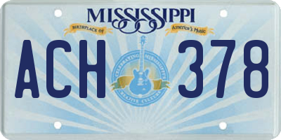 MS license plate ACH378