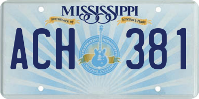 MS license plate ACH381