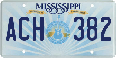 MS license plate ACH382
