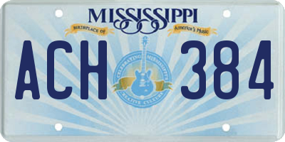 MS license plate ACH384
