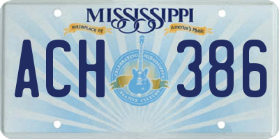 MS license plate ACH386