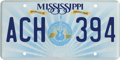 MS license plate ACH394