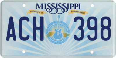 MS license plate ACH398
