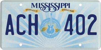 MS license plate ACH402