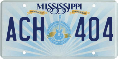 MS license plate ACH404