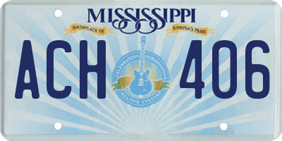 MS license plate ACH406