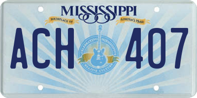 MS license plate ACH407