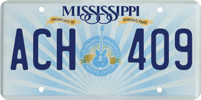 MS license plate ACH409