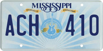 MS license plate ACH410