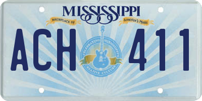 MS license plate ACH411