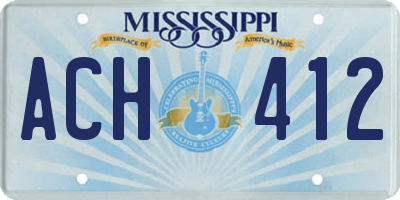MS license plate ACH412