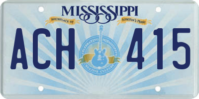 MS license plate ACH415
