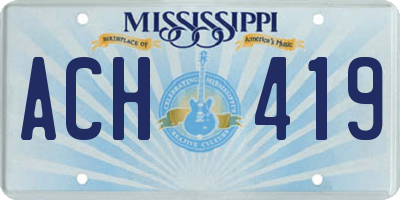 MS license plate ACH419