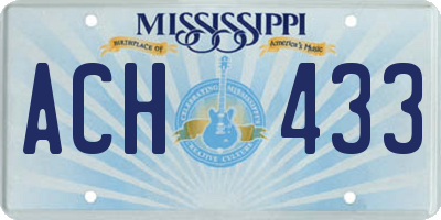 MS license plate ACH433