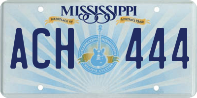 MS license plate ACH444