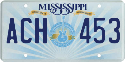 MS license plate ACH453