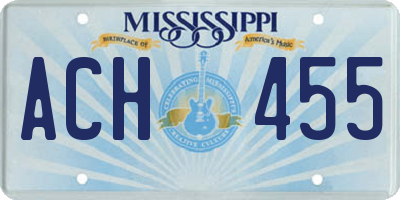 MS license plate ACH455