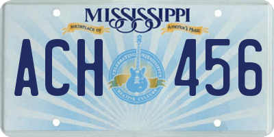 MS license plate ACH456