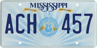 MS license plate ACH457
