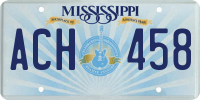 MS license plate ACH458