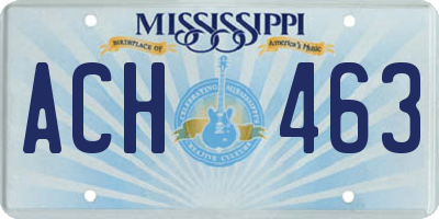 MS license plate ACH463