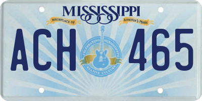 MS license plate ACH465