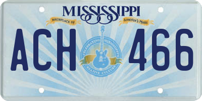 MS license plate ACH466