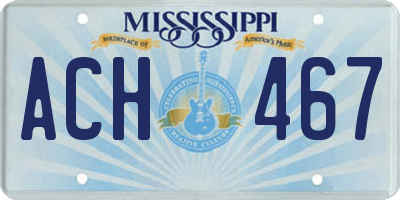 MS license plate ACH467