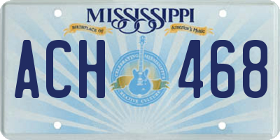 MS license plate ACH468