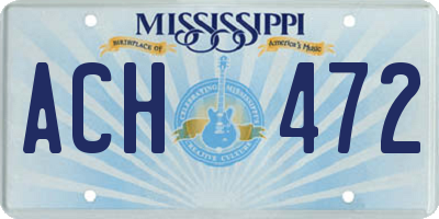 MS license plate ACH472