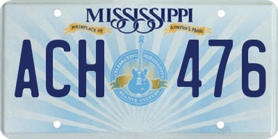 MS license plate ACH476