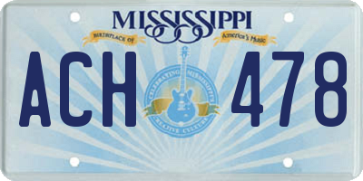 MS license plate ACH478