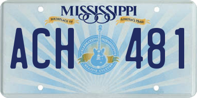 MS license plate ACH481