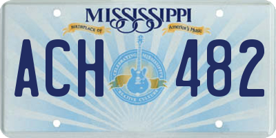 MS license plate ACH482