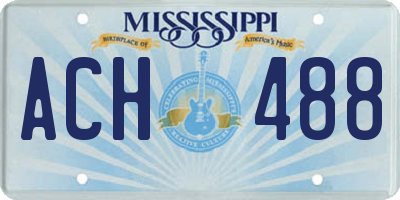 MS license plate ACH488