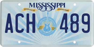 MS license plate ACH489
