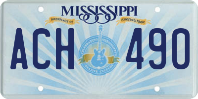MS license plate ACH490