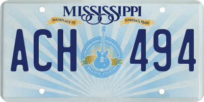 MS license plate ACH494