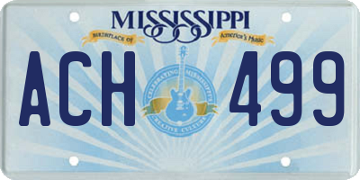 MS license plate ACH499