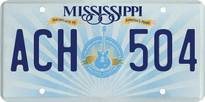 MS license plate ACH504